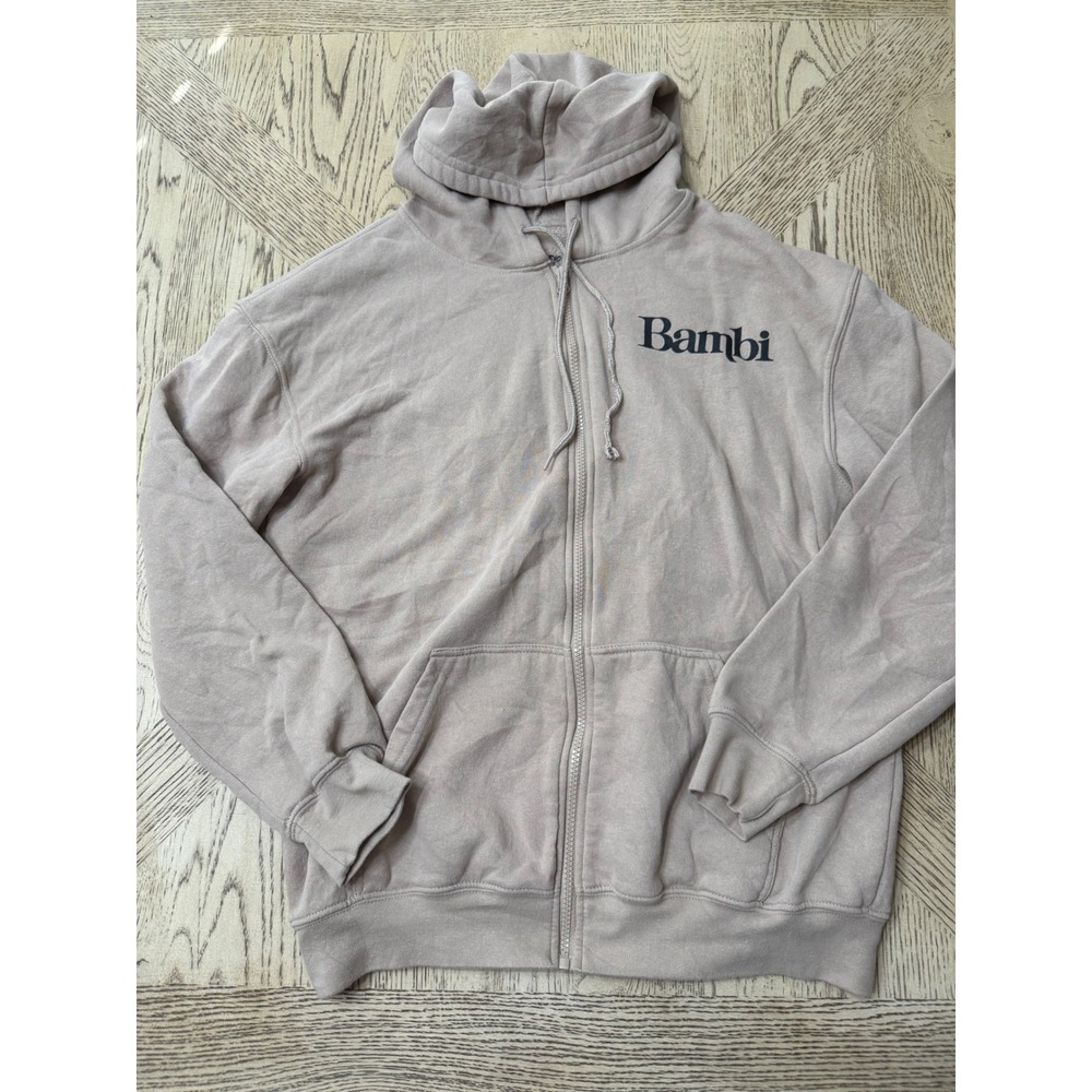 Disney Women's Medium Bambi Forest Friends Zip Up Hoodie Graphic Sweatshirt‎